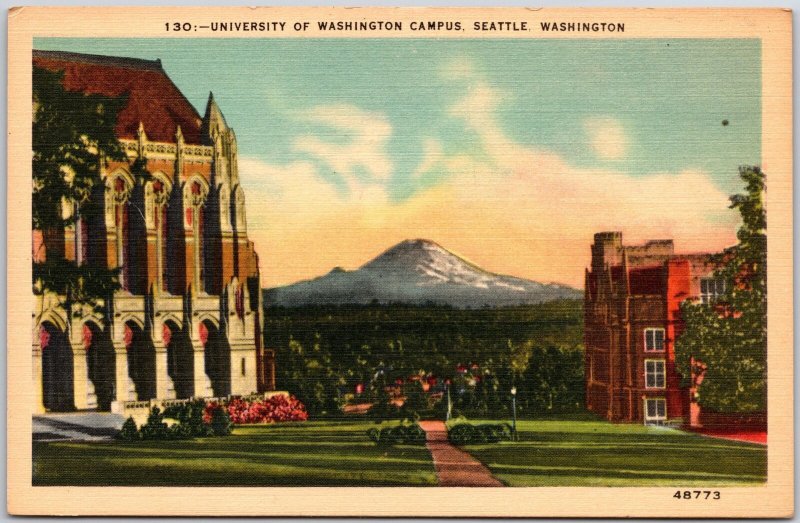 Seattle Washington, University of Washington Campus Building, Vintage Postcard