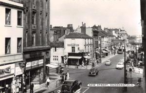 Huddersfield England New Street Real Photo Antique Postcard J66029