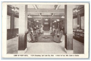 1921 Lobby Of Peery Hotel & Restaurant Interior Salt Lake City Utah UT Postcard