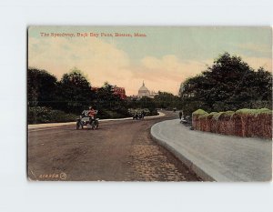 Postcard The Speedway, Back Bay Fens, Boston, Massachusetts