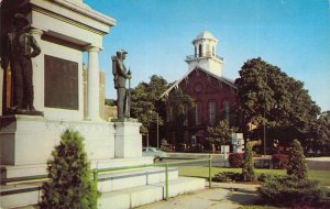 Civil War, Monument and Court House, Angola, IN, Old Postcard