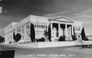 J76/ Globe Arizona RPPC Postcard c1940s Cline High School Building 106