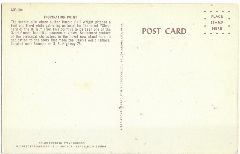 Greetings From Missouri Inspiration Point Missouri