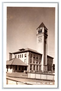 RPPC Great Northern Railroad Station Spokane WA VI Photo 88 Postcard R7