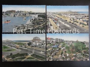 Old PC's set of 4,Gt. Yarmouth: Wellington Pier, Boating Lake, Venetian Waterway