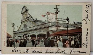 1903 Atlantic City NJ ENTRANCE TO YOUNG'S PIER 1904 to NY City Postcard D20