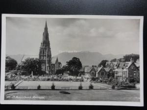 Cumbria: St. Mary's Church, Ambleside showing Bowling Green - Old RP Postcard