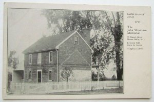 MT.HOLLY NJ BRANCH STREET JOHN WOOLMAN MEMORIAL ANTIQUE UNDIVIDED POSTCARD