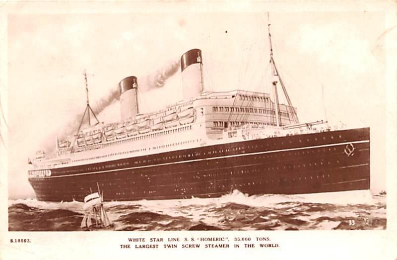 White Star Line SS Homeric, Largest Twin Screw Steamer in the World Ship 1933 