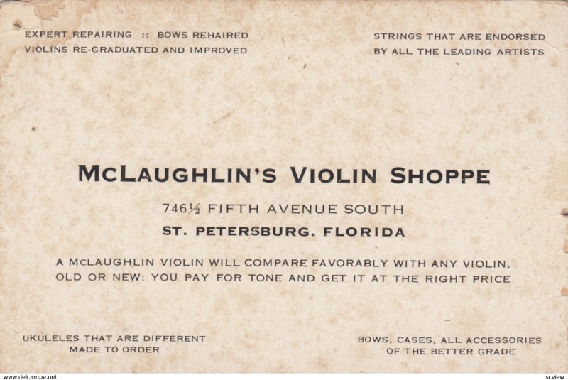 BC : ST PETERSBURG , Florida , 30-40s ; McLAUGHLIN's Violin Store