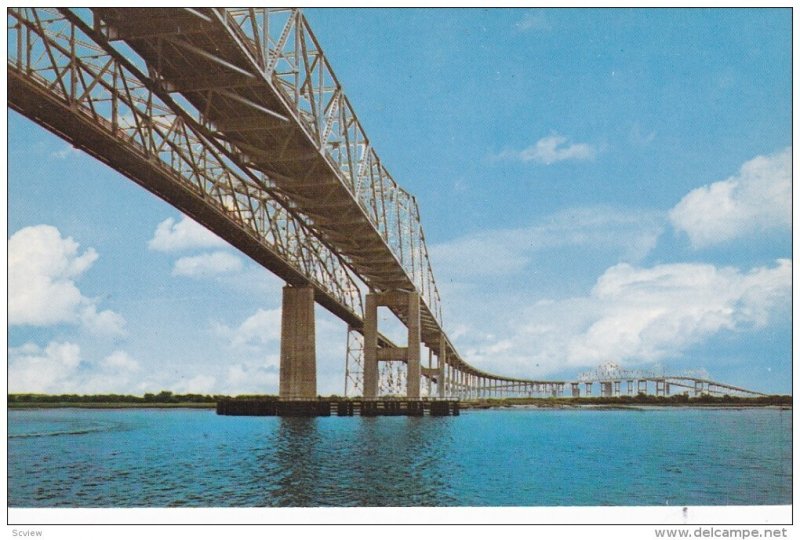 CHARLESTON, South Carolina; Cooper River Double Spanned Bridge, 40-60s