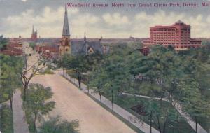 Woodward Avenue - North from Grand Circus - (YMCA on right) - Detroit Michigan