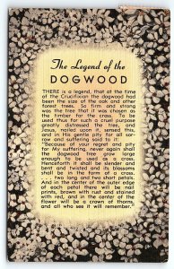 1955 THE LEGEND OF THE DOGWOOD WASHINGTON DC LINEN POSTCARD P3500