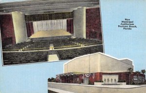 Daytona Beach Florida New Municipal Auditorium Vintage Postcard KK289