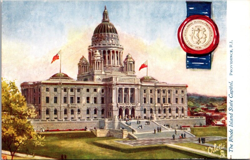 Oilette State Capitols Postcard Rhode Island State Capitol in Providence Unused