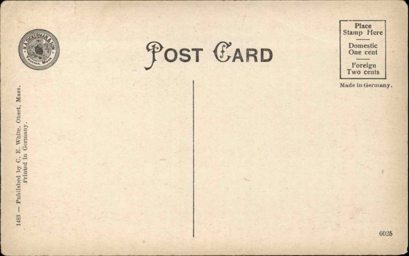 Onset Massachusetts MA Restaurant Interior View c1900s-10s Postcard