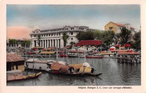 Saigon Vietnam Banque IC  vue sur arroyo chinois Tinted Real Photo PC AA40022