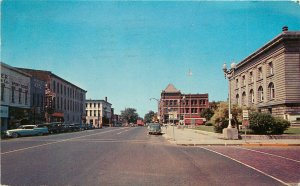 Vintage Postcard Peru Indiana Street Scene Main street Looking South Miami Co.