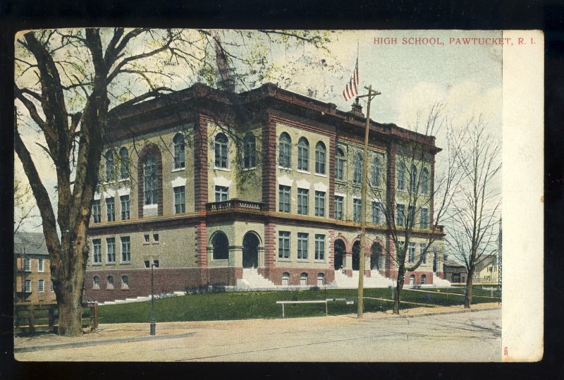 Pawtucket, Rhode Island/RI Postcard, High School, 1906!