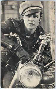 c1950s Marlon Brando Wild One Cool Actor Portrait Motorcycle Trilby Poster 8O