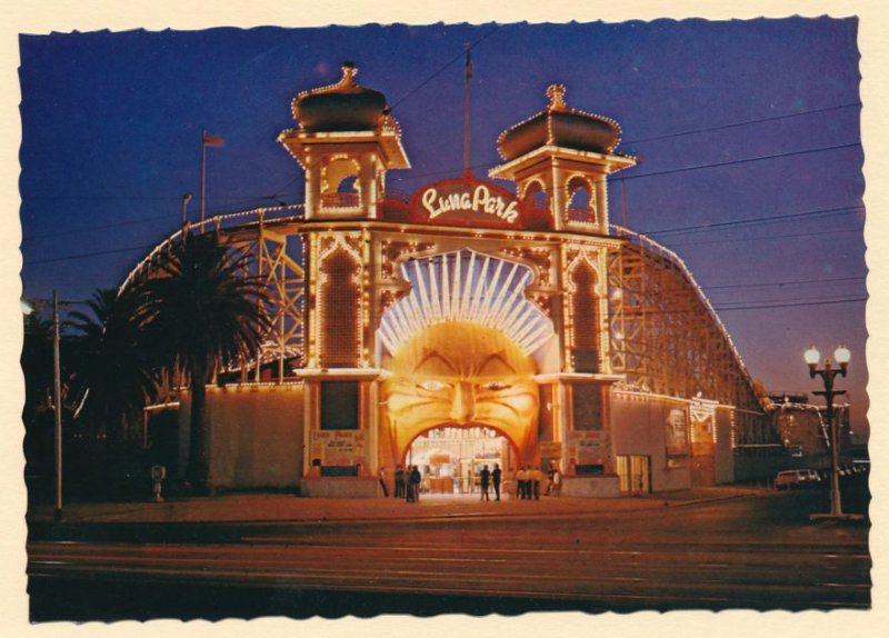 St Kilda's Luna Park Amusement Park Entrance Melbourne Victoria Australia pm1974