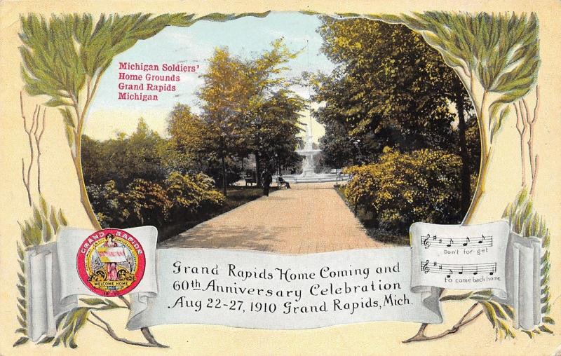 Grand Rapids Michigan Home Coming  & 60th Anniversary~Soldiers Home~1910 Pc