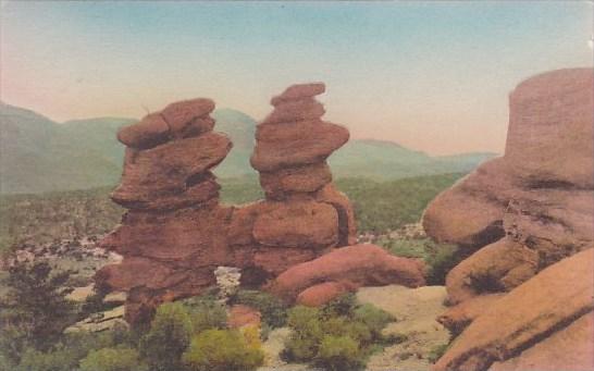 Colorado Colorado Springs Siamese Twins Garden Of The Gods Albertype