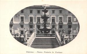 PALERMO SICILY ITALY~PIAAZZO PRETORIA la FONTANA~OVAL WINDOW S.A.G. POSTCARD