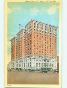 W-Border OLD CARS & COMMODORE PERRY HOTEL Toledo Ohio OH u9755