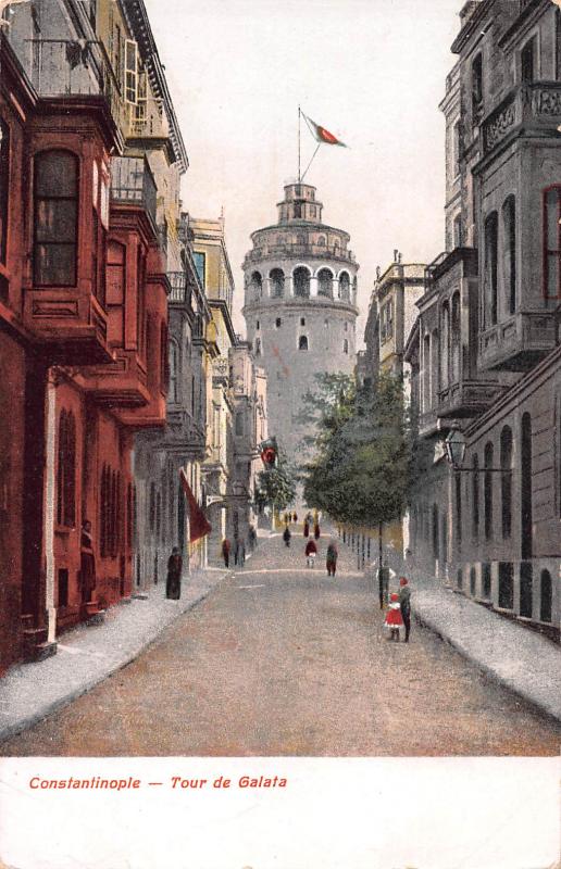 Constantinople, Turkey, Tour de Galata, Early Postcard, Unused