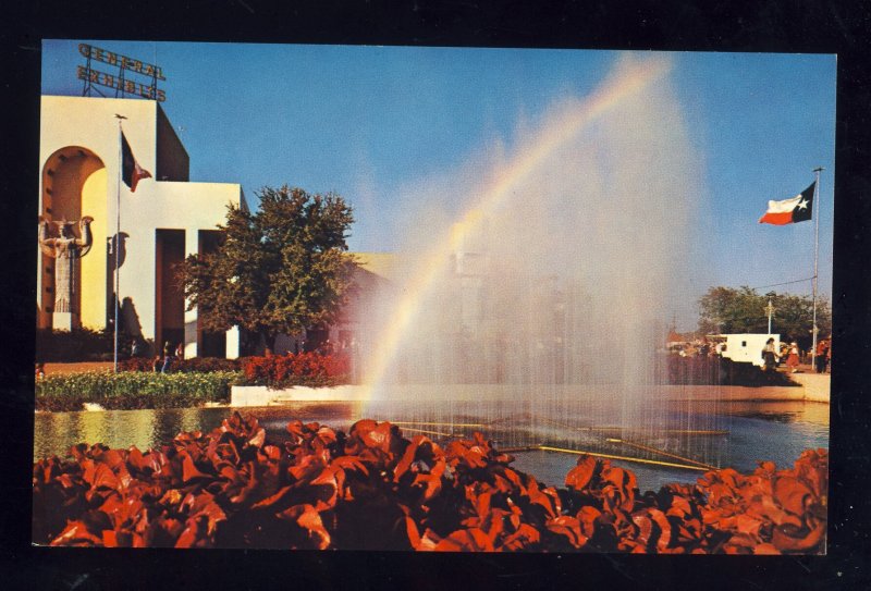 Dallas, Texas/TX Postcard, Rainbow, Flags & Flowers, Texas State Fair Park