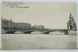 Spain San Sebastian Puente De Maria Cristina c1907 to Germany Postcard L6