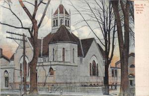 Attica New York New ME Church Street View Antique Postcard K52410