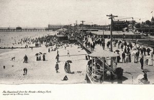 Vintage Postcard Boardwalk From Arcade Asbury Park New Jersey NJ  J. Murray Pub.