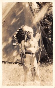 North Carolina Cherokee Reservation Chief Standing Deer Real Photo PC AA68735