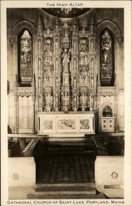 Portland Maine ME Cathedral Church of Saint Luke Real Photo Vintage Postcard