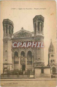 Postcard Old Lyon Fourviere Church Facade Principale