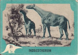 DINOSAUR, Nu-Card #21, Indricotherium 1961