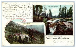 1905 Typical Oregon Mining Scenes Hydraulic Quartz Mining Springfield Postcard