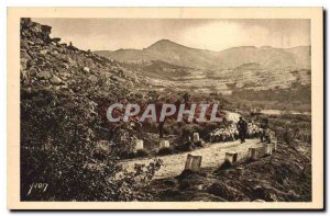 Old Postcard SWEET FRANCE Provence landscapes and stones on the road to Saint...