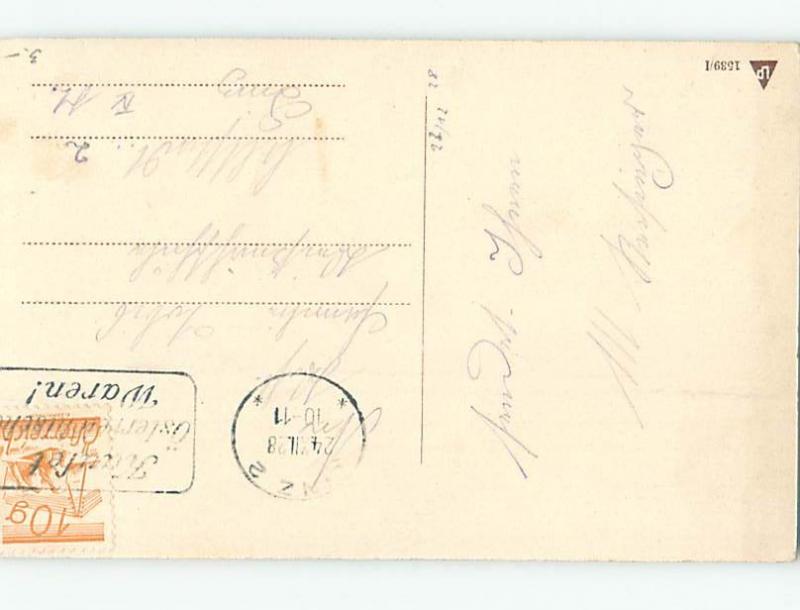 Pre-Linen foreign BEAUTIFUL MALE AND FEMALE DEER BY THE ICY RIVER HL9552