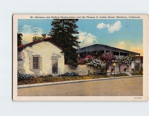 Postcard Sherman and Halleck Headquarters and the Thomas O. Larkin House, CA