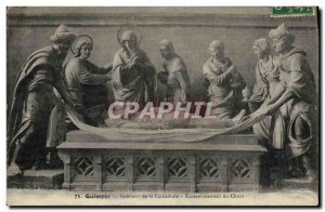 Old Postcard Quimper Interior of the Cathedral of Christ Entombment