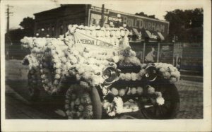 Decorated Car For Parade Michigan License Plate BULL DURHAM Sign 1913 RPPC