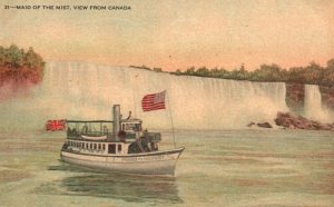 Vintage Postcard 1947 Maid of the Mist Niagara Falls Waterfall From Canada CAN