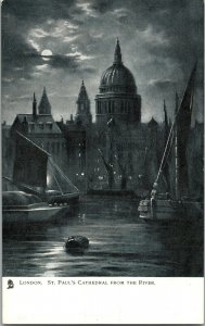 Tucks 973 St. Paul's Cathedral From the River, London Vintage Postcard G63