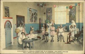 Chicago IL Children's Circus Playroom Palmer House Rooftop Toys Kids Postcard