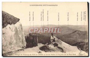 Postcard Old Passage Tramway du Puy de Dome and the Grand View taken on Puys ...