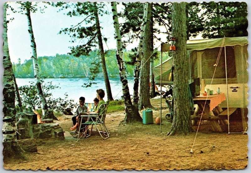 Camping In The Adirondacks Northern New York Outdoor Recreation Area Postcard