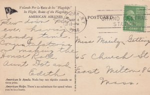 American Airlines Pilots Postcard 1946 New York NY